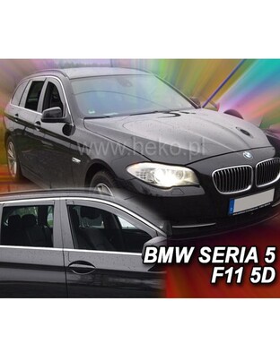 ΑΝΕΜΟΘΡΑΥΣΤΕΣ ΓΙΑ BMW 5 F11 4D WAGON 2010-2017 ΣΕΤ ΑΥΤΟΚΙΝΗΤΟΥ ΑΠΟ ΕΥΚΑΜΠΤΟ ΦΙΜΕ ΠΛΑΣΤΙΚΟ HEKO - 4 ΤΕΜ.