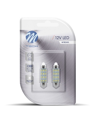 ΛΑΜΠΑΚΙΑ ΠΛΑΦΟΝΙΕΡΑΣ C5W/C10W 12V SV8.5 41mm 1,5W 12xSMD2835 LED OSRAM ΜΠΛΕ  BLISTER 2ΤΕΜ. M-TECH