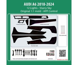 DIQ AMBIENT AUDI A6 HC-AD18M8 STARRY SKY (Digital iQ Ambient Light for Audi A6 mod. 2018-2024 with 12 Lights, Starry Sky)