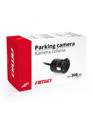 Amio – Κάμερα Οπισθοπορείας HD-308 LED Night Vision 12V 720p Φ18-22mm για Διακριτική Εγκατάσταση & Ασφαλές Παρκάρισμα – 1 Τεμ. (01595/AM)