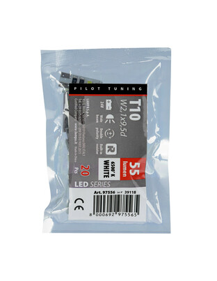 T10 W5W 24V W2,1x9,5d 10x28mm 55lm 8SMDx3chips LED ΛΕΥΚΟ ( CAN-BUS / ΔΙΠΛΗΣ ΠΟΛΙΚΟΤΗΤΑΣ) 20ΤΕΜ.