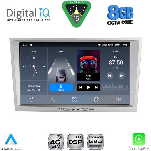 DIGITAL IQ BLM 718SL_CPA (8" DECK) MULTIMEDIA SYSTEM for OPEL ALL mod. 2004-2014 (SILVER)