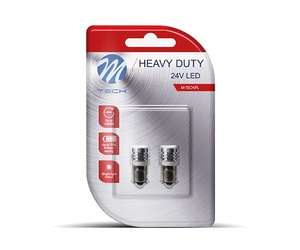 T4W 24V 1W BA9s (ΜΙΝΙΟΝ) LED 1xHP ΛΕΥΚΟ BLISTER M-TECH - 2 ΤΕΜ.