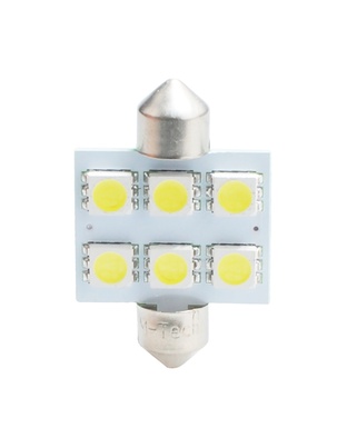 ΛΑΜΠΑΚΙΑ ΠΛΑΦΟΝΙΕΡΑΣ C5W/C10W 12V 1,44W SV8,5 36mm PREMIUM LED 6xSMD5050 ΛΕΥΚΟ BLISTER 2ΤΕΜ. M-TECH