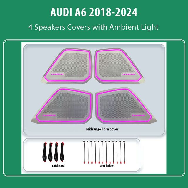 DIQ AMBIENT AUDI A6 ADPJ20 (Digital iQ Ambient Light for Audi A6 mod. 2018-2024, 4 Speakers Covers)