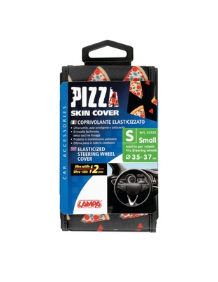 ΚΑΛΥΜΜΑ ΤΙΜΟΝΙΟΥ SKIN-COVER PIZZA (ΠΙΤΣΑ) 35/37cm (S) ΜΑΥΡΟ ΕΛΑΣΤΙΚΟ ΠΟΛΥΕΣΤΕΡΙΚΟ 2mm ΠΑΧΟΣ