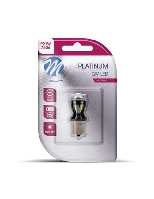 P21W 12/24V Ba15s 3,5W 450lm 14xSMD LED CAN-BUS ΛΕΥΚΟ BLISTER M-TECH 1ΤΕΜ.