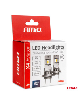 Amio - ΛΑΜΠΕΣ HB4 12V 44W 6.500K 3.936lm LED X4 SERIES AVIATOR PLUG & PLAY 2ΤΕΜ. (03767/AM)