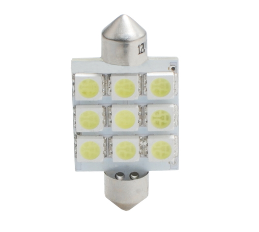 ΛΑΜΠΑΚΙΑ ΠΛΑΦΟΝΙΕΡΑΣ C5W/C10W 12V 1,44W SV8,5 41mm PREMIUM LED 9xSMD5050 ΛΕΥΚΟ 1ΤΕΜ.