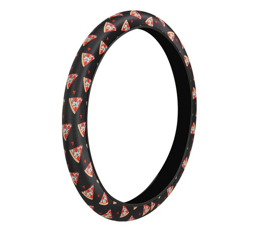 ΚΑΛΥΜΜΑ ΤΙΜΟΝΙΟΥ SKIN-COVER PIZZA (ΠΙΤΣΑ) 38/40cm (M) ΜΑΥΡΟ ΕΛΑΣΤΙΚΟ ΠΟΛΥΕΣΤΕΡΙΚΟ 2mm ΠΑΧΟΣ